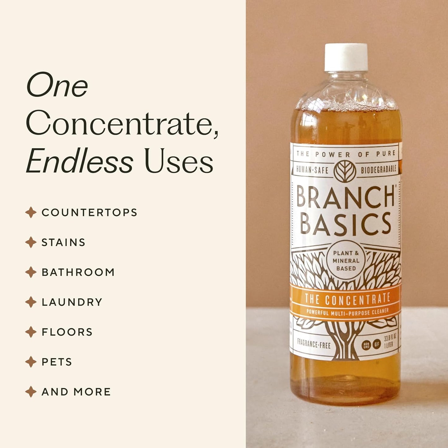 Branch Basics Concentrate + Oxygen Boost REFILL: Stain Remover and All Purpose Cleaner Duo | Bleach, Ammonia, Dye, and Fragrance Free (64 Loads, 33.8 oz Concentrate)