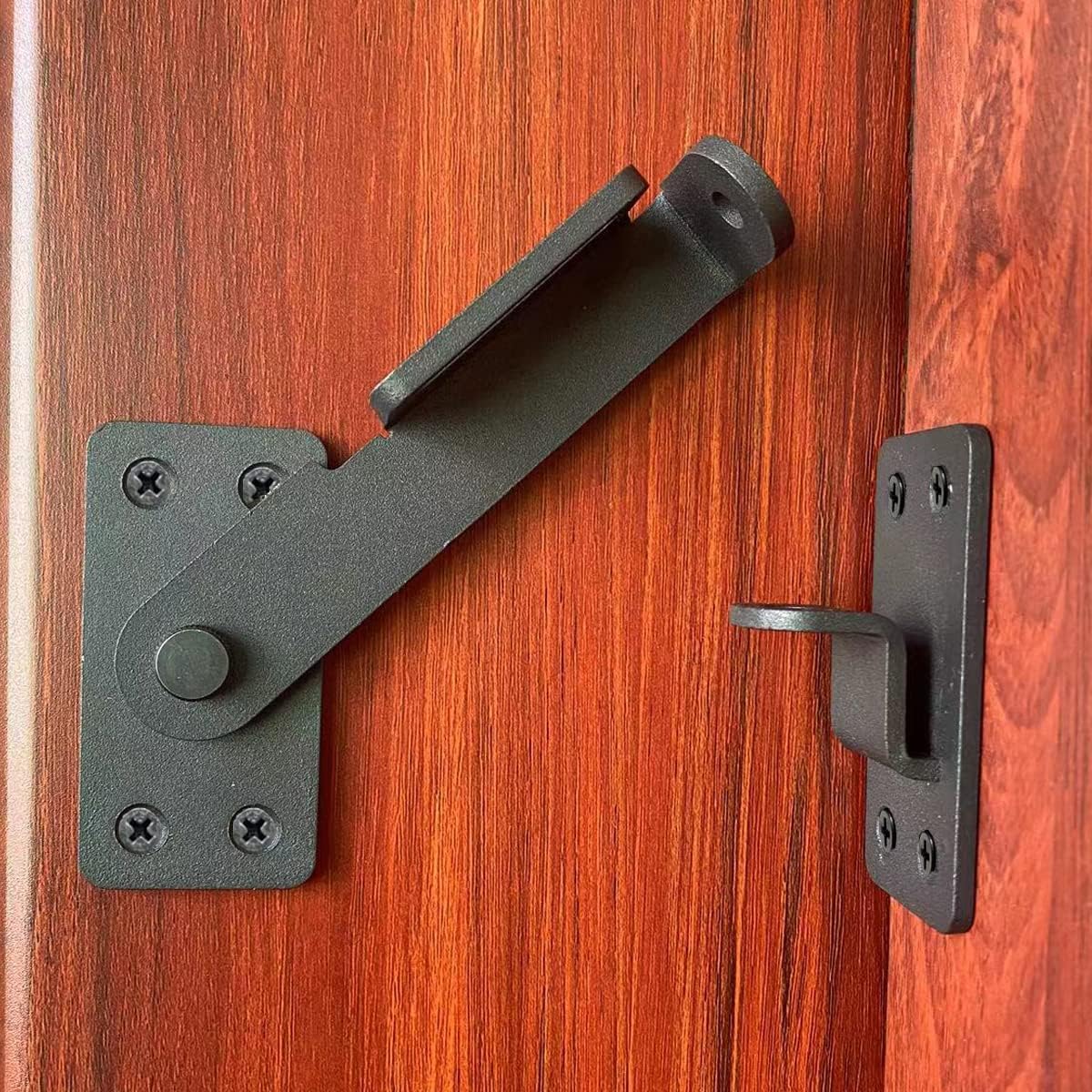 Flip Latch Lock,90 Degre Heavy Duty Gate Latch with Padlock Hole,Safety Door Bolt Latch Lock,Barn Door Lock Suitable for Wooden Fences,cabinets, bathrooms, Toilets, Windows, etc.