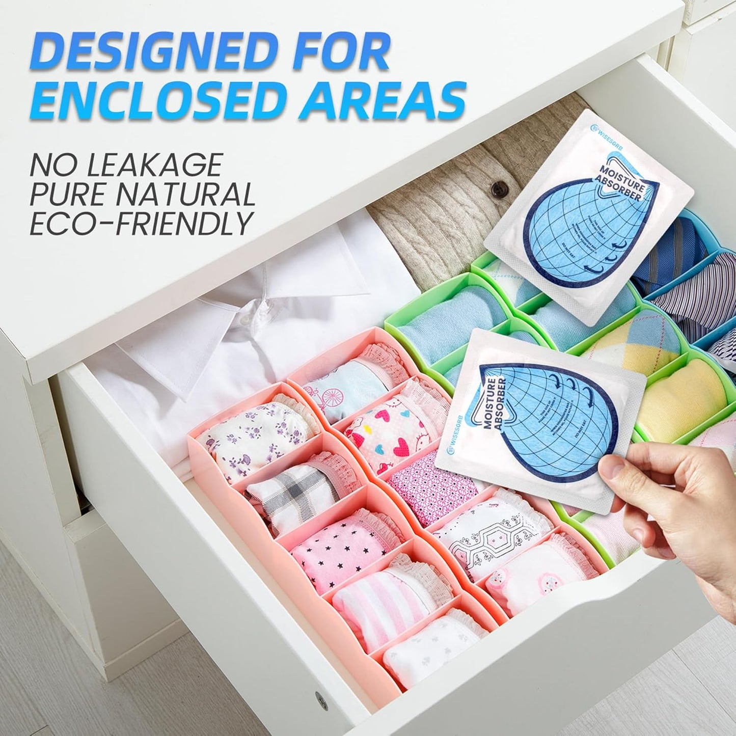 100 Gram 10 Packs Moisture Absorbers, Dehumidifier Bags for Bathrooms, Basements, Rvs, Humidity Packets for Closet