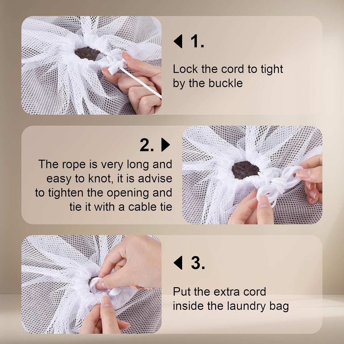 10-Pack Mesh Laundry Bags, 24 × 36 Inch Heavy-Duty Drawstring Mesh Bag Set (5 Black & 5 White) – Large Wash Bags for College, Dorm, Travel, Family & Apartment Use