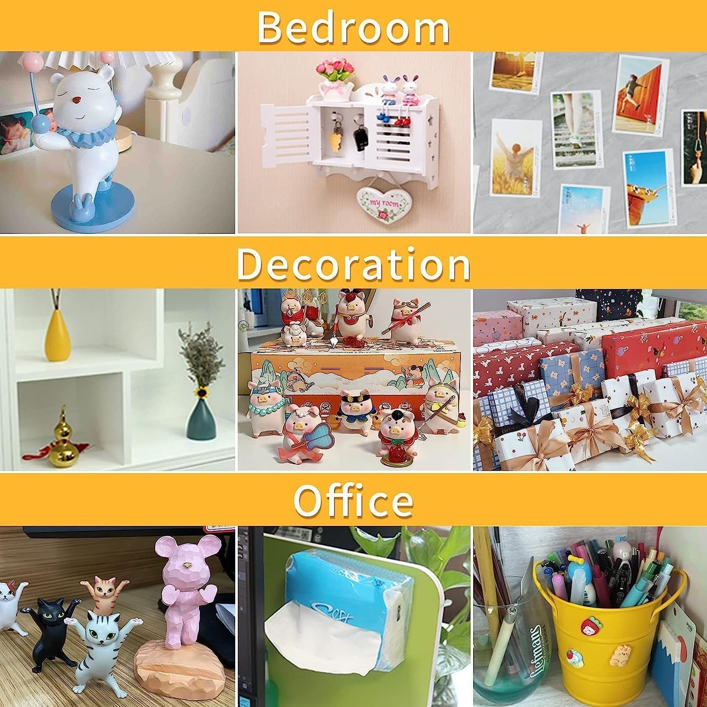 Double Sided Tape High Tack, 1.18in x 66FT(20m), Universal Mounting Tape Clear, Heavy Duty Strong Wall Adhesive with Fiberglass Mesh, Easy Use Super Sticky Resistant Tape, White