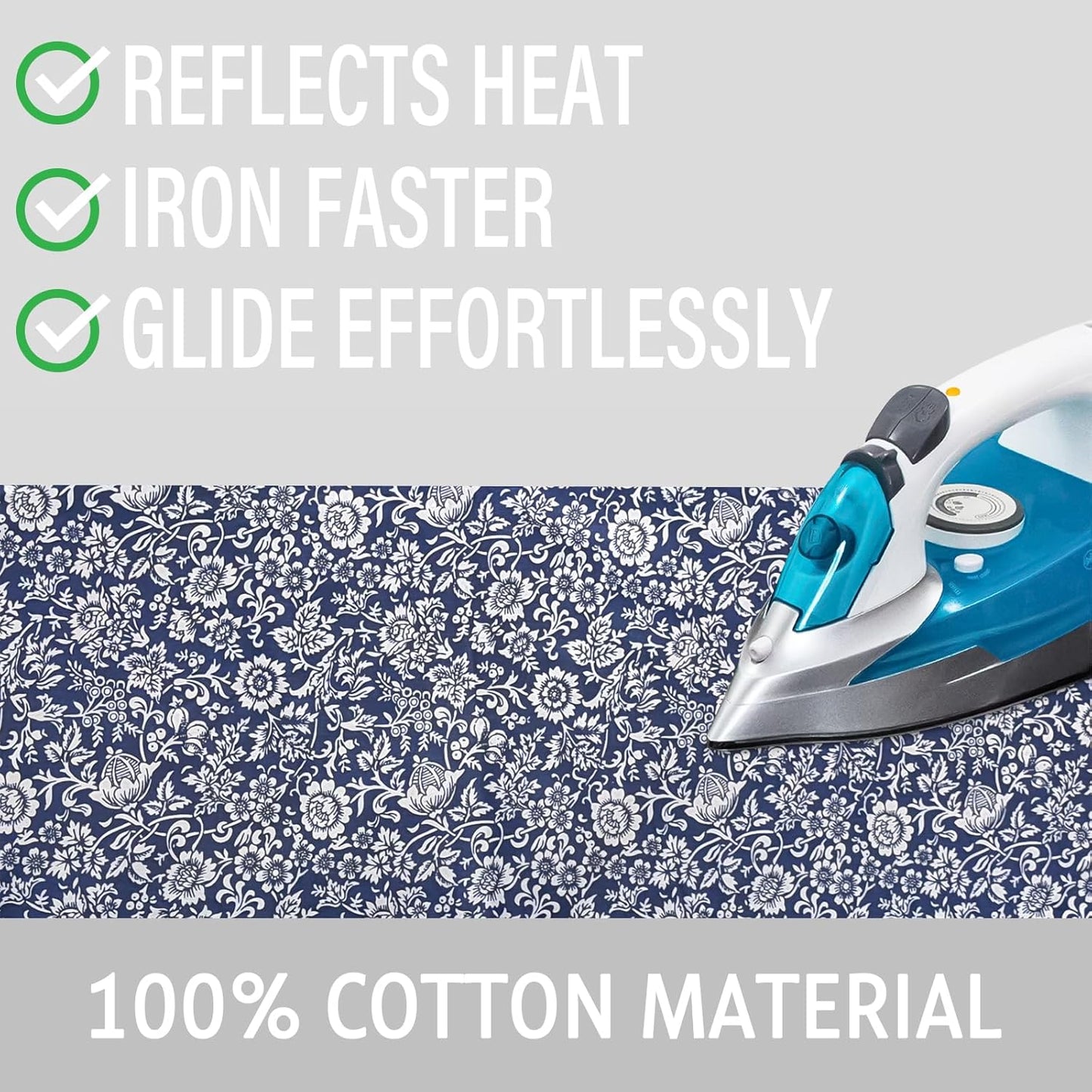 Ironing Board Cover and Pad 15x54 Inch Standard Ironing Board Cover with Elastic Edge and Hook and Loop Fasteners Scorch and Stain Resistant Cotton Ironing Covers with Thick Padding