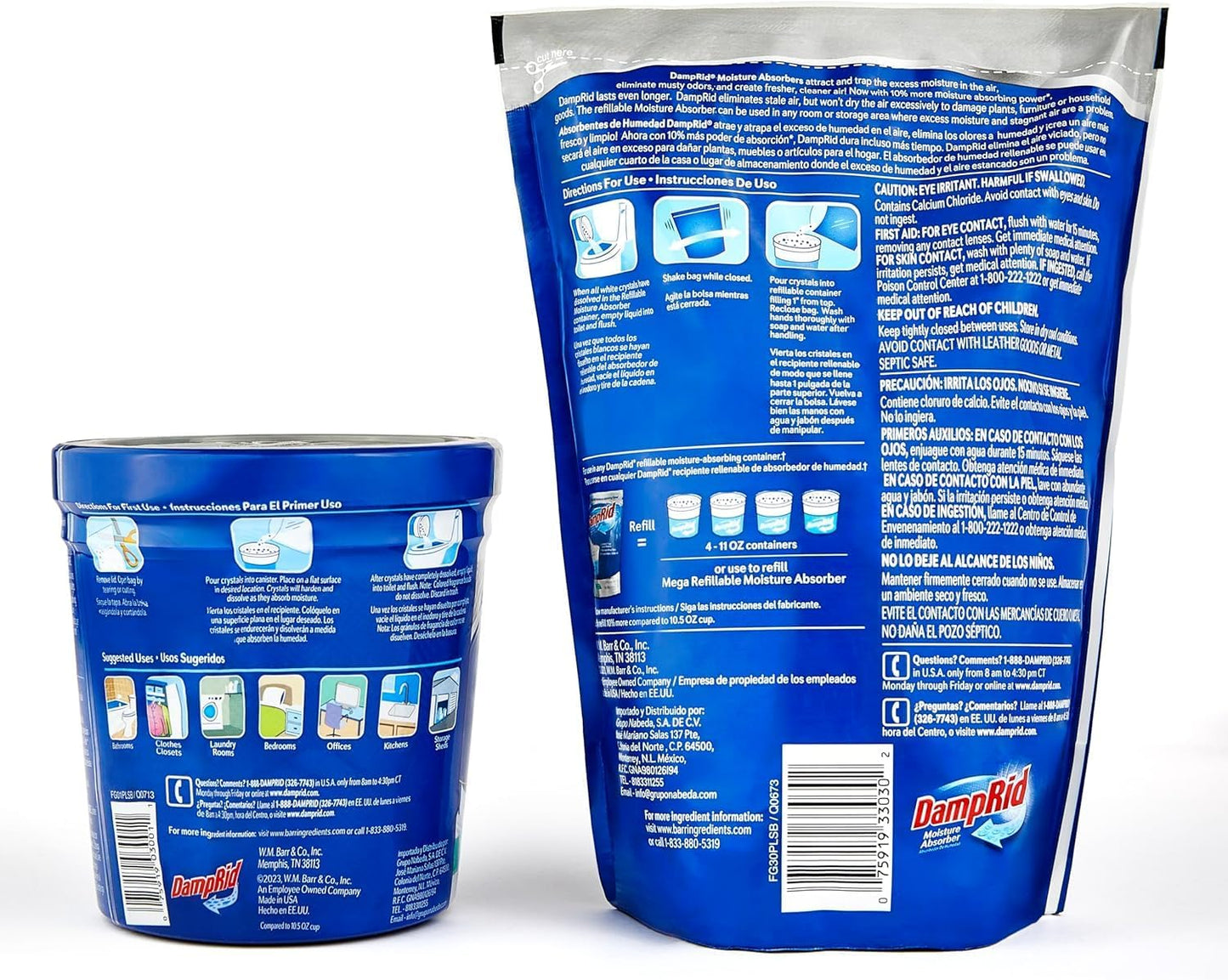 Damp Rid Refillable Moisture Absorber, Includes Single Damp Rid Lavender Vanilla 11oz. Cup & 44oz. Refill Bag - Moisture Absorbers for Closet, 10% More Absorbing Power*, Cleaner Air - ILIOS Packaging.