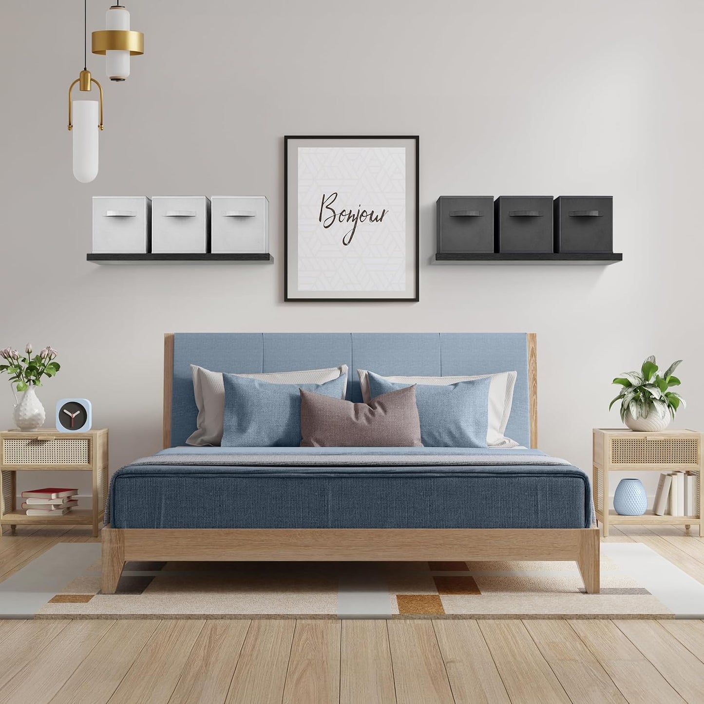 Sorbus Fabric Storage Cubes - 6 Foldable Storage Bins for Organizing Pantry, Cubbies, Toy Box - Clothes Storage & Closet Organizer - 13 Inch Collapsible Cube Baskets for Shelves with Handle