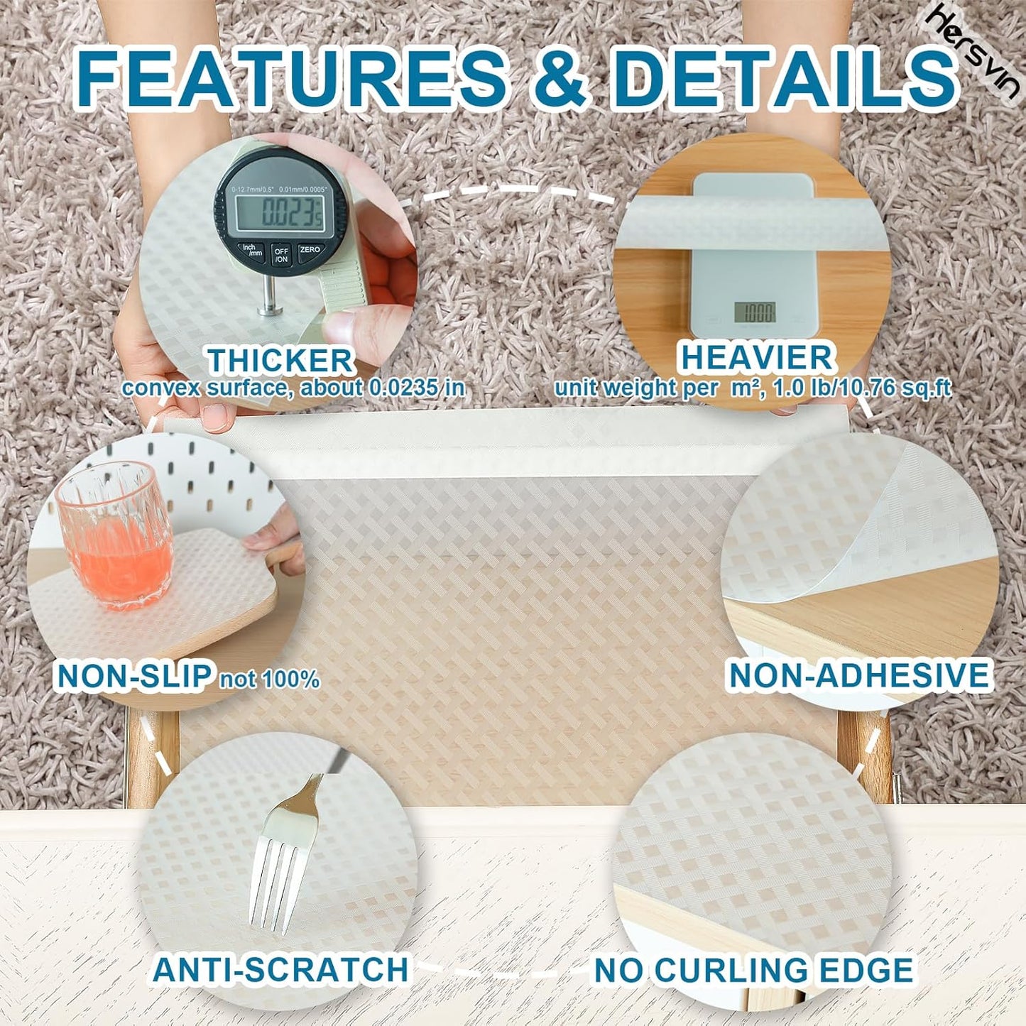 Shelf Liners 22 in x 20 ft EVA Drawer Mats, Non-Adhesive Cupboard Protector, Kitchen Cabinet Lining Fridge Liner (Clear Crossed Stripe, 56x610cm)