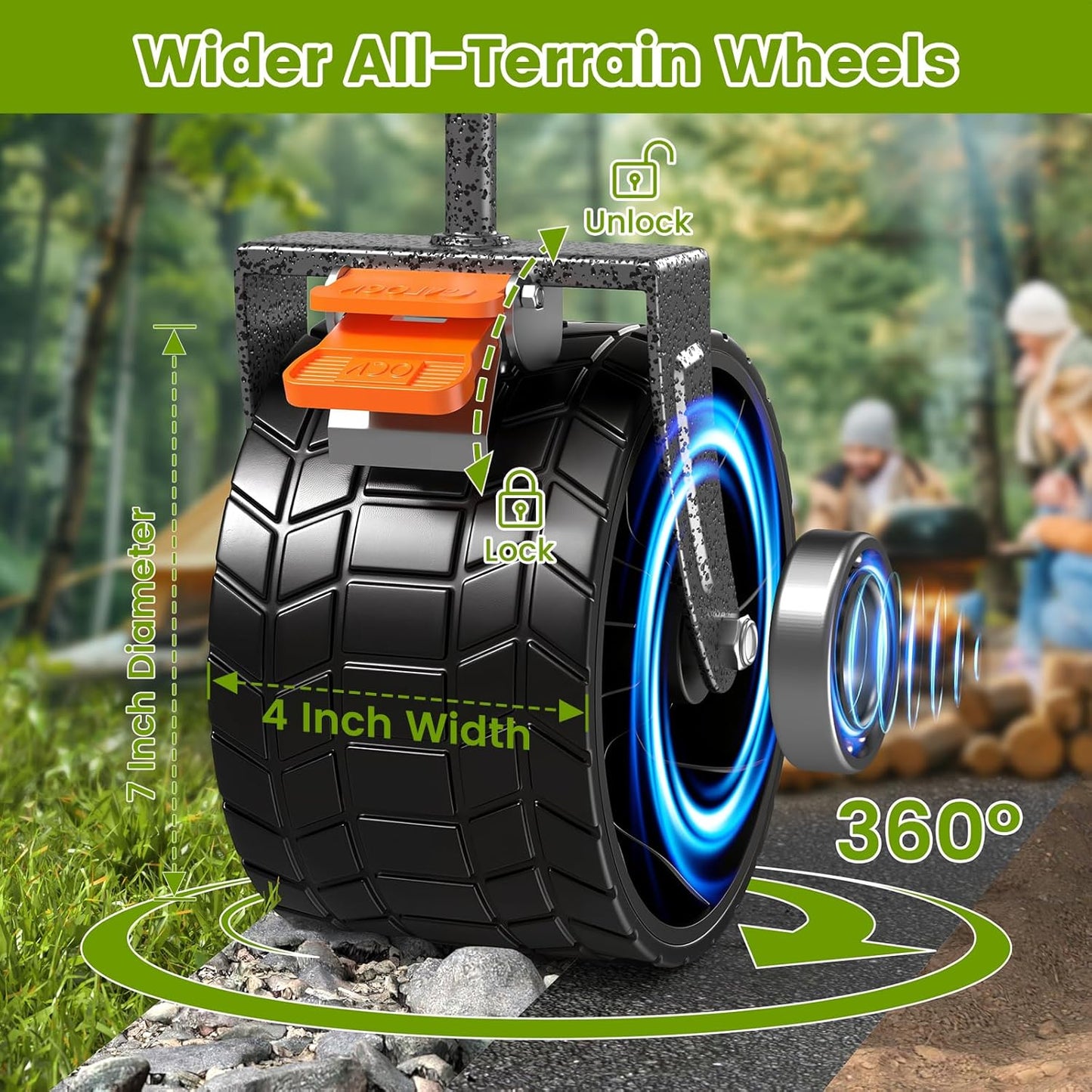 300L Collapsible Wagons Cart with Wheels Foldable, 440lbs Heavy Duty Folding Wagon, Upgraded Effortless Elegance, Foldable Wagon for Sports Beach Grocery Camping, Black & Gray