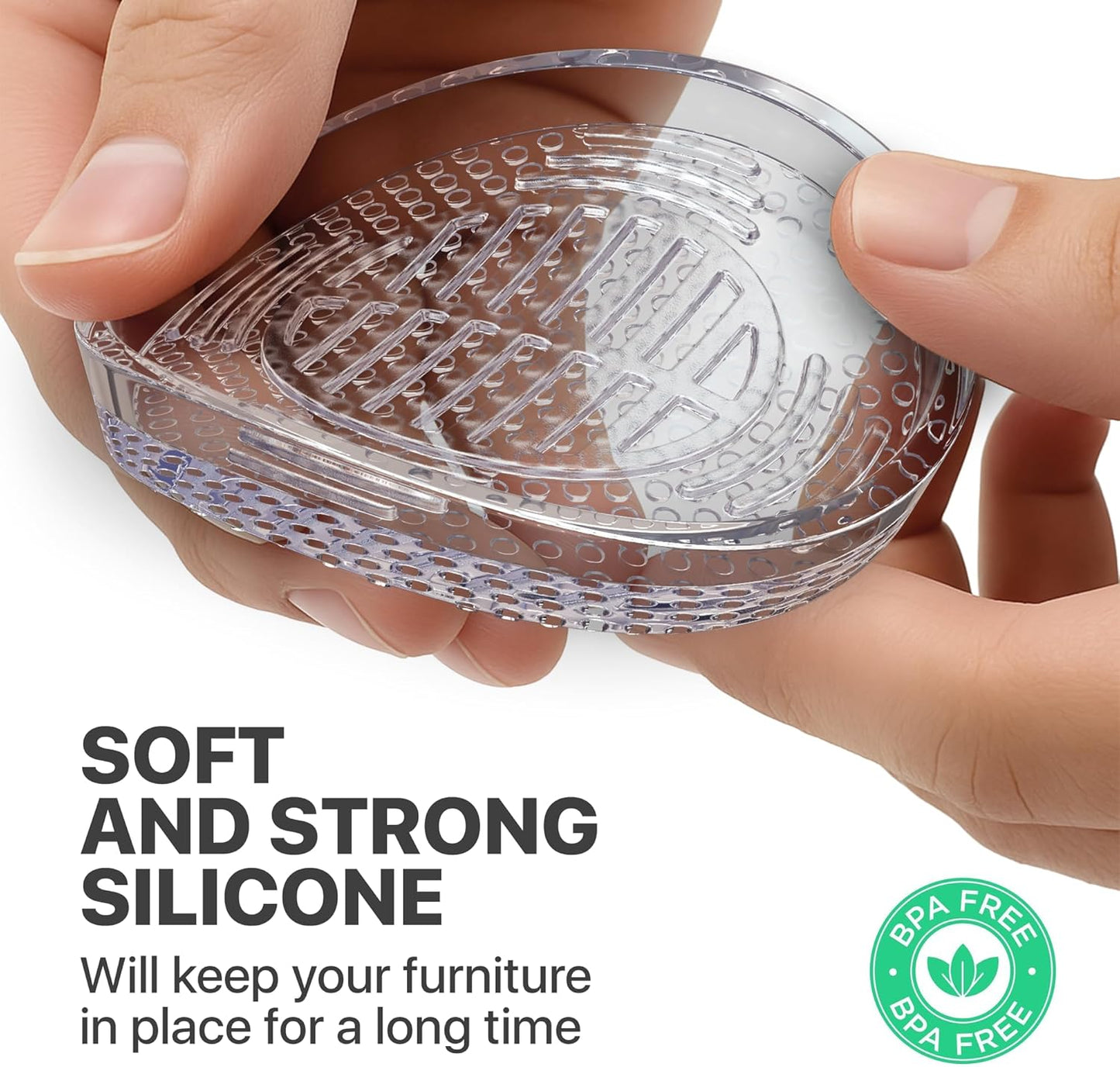 X-Protector Furniture Cups - 4 PCS 3" - Non Slip Furniture Pads for Hardwood Floors - Transparent Floor Protectors - Bed Stoppers to Prevent Sliding - Keep Furniture from Sliding on Floor! (Round)