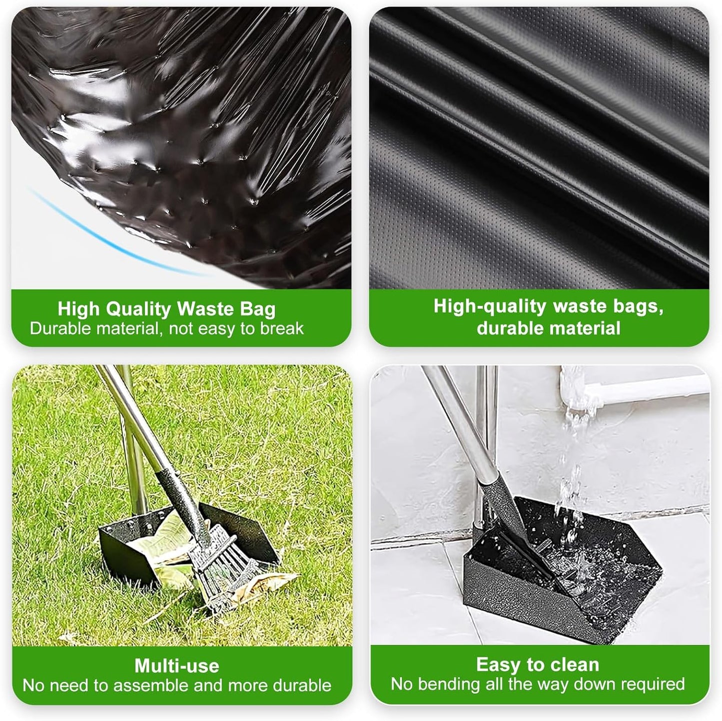 Dog Poop Trash Can Outside with Pooper Scooper, 20L/5Gal Dog Waste Trash Can with Lid, Pedal and Removable Inner Bin, Pet Poop Bin with Metal Rake & Tray and 100 Bags