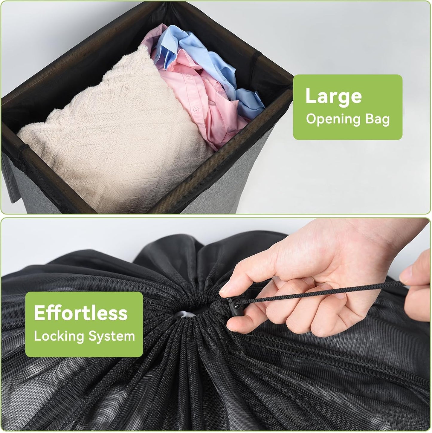 OTraki 2pcs Ex Large Mesh Laundry Bags 36x43 Inch Fine Mesh Washing Bag Drawstring Dirty Clothes Machine Washable Net Laundry Bag Heavy Duty Garment Bag for Home Travel Dorm Black