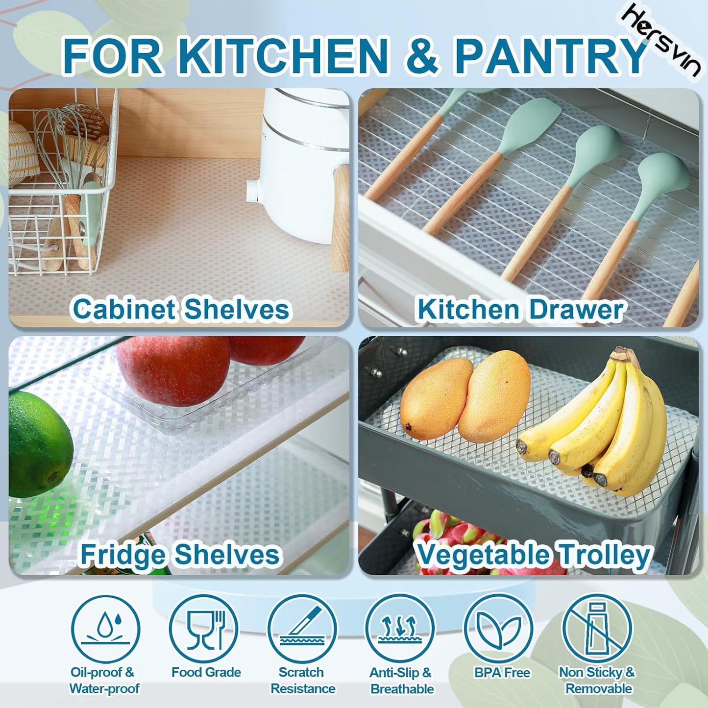Shelf Liners 20 in x 20 ft EVA Drawer Mats, Non-Adhesive Cupboard Protector, Kitchen Cabinet Lining Fridge Liner (Clear Crossed Stripe, 50.8x610cm)
