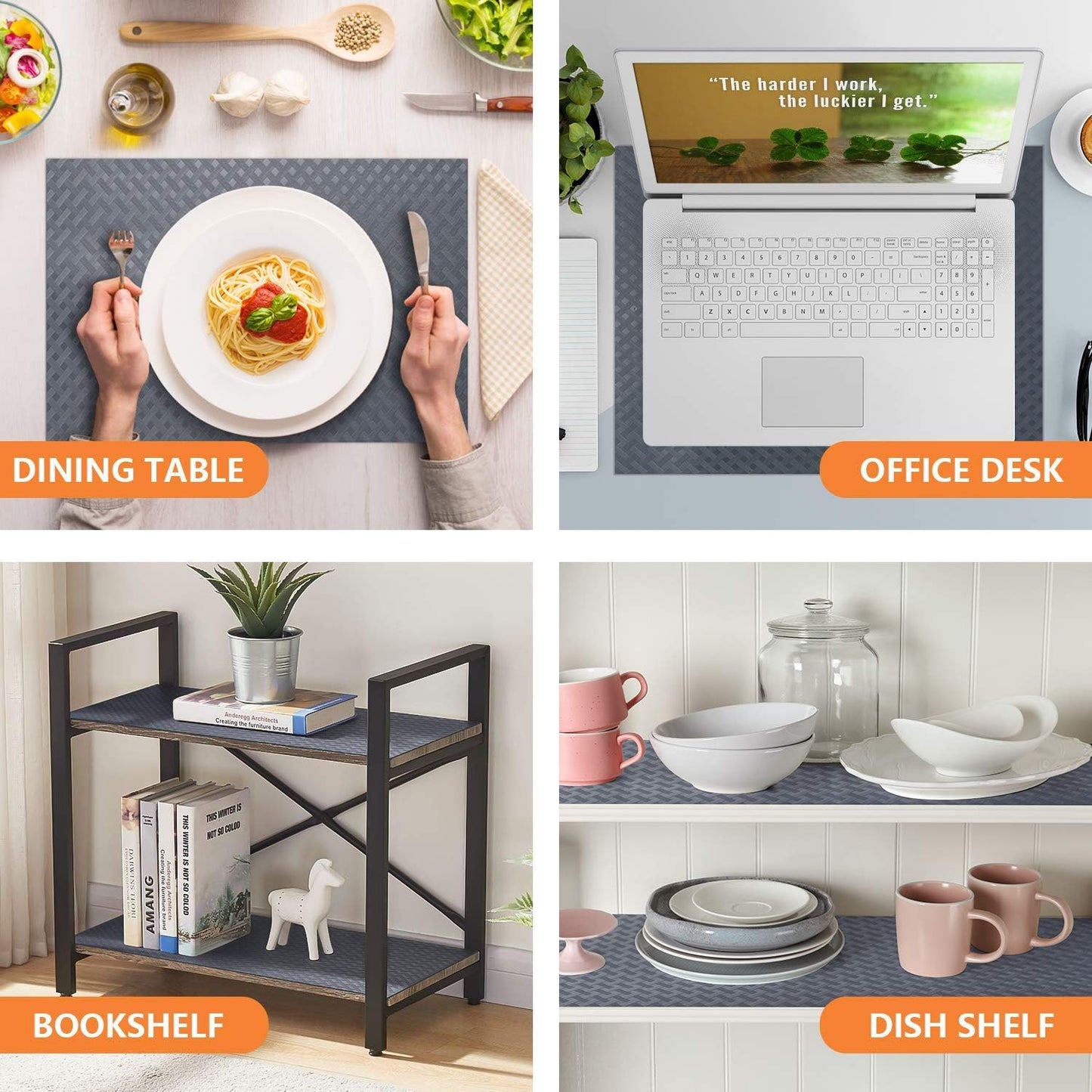 Shelf Liners for Kitchen Cabinets Refrigerator Liners Waterproof Kitchen Cupboard Liner Durable Plastic Drawer Mats EVA Material Non Adhesive Fridge Liner for Shelves - Gray 17.5 x 78.7 Inches