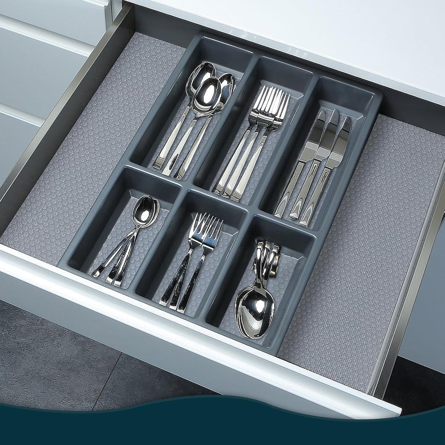 Shelf Liners for Kitchen Cabinets Non-Adhesive & Washable,Non Slip Cabinet Liners for Shelves Waterproof & Oil Proof,Clear Plastic Drawer Liner,Easy to Cut & Food-Grade EVA 12'' x 20' x 4 Rolls CT-122