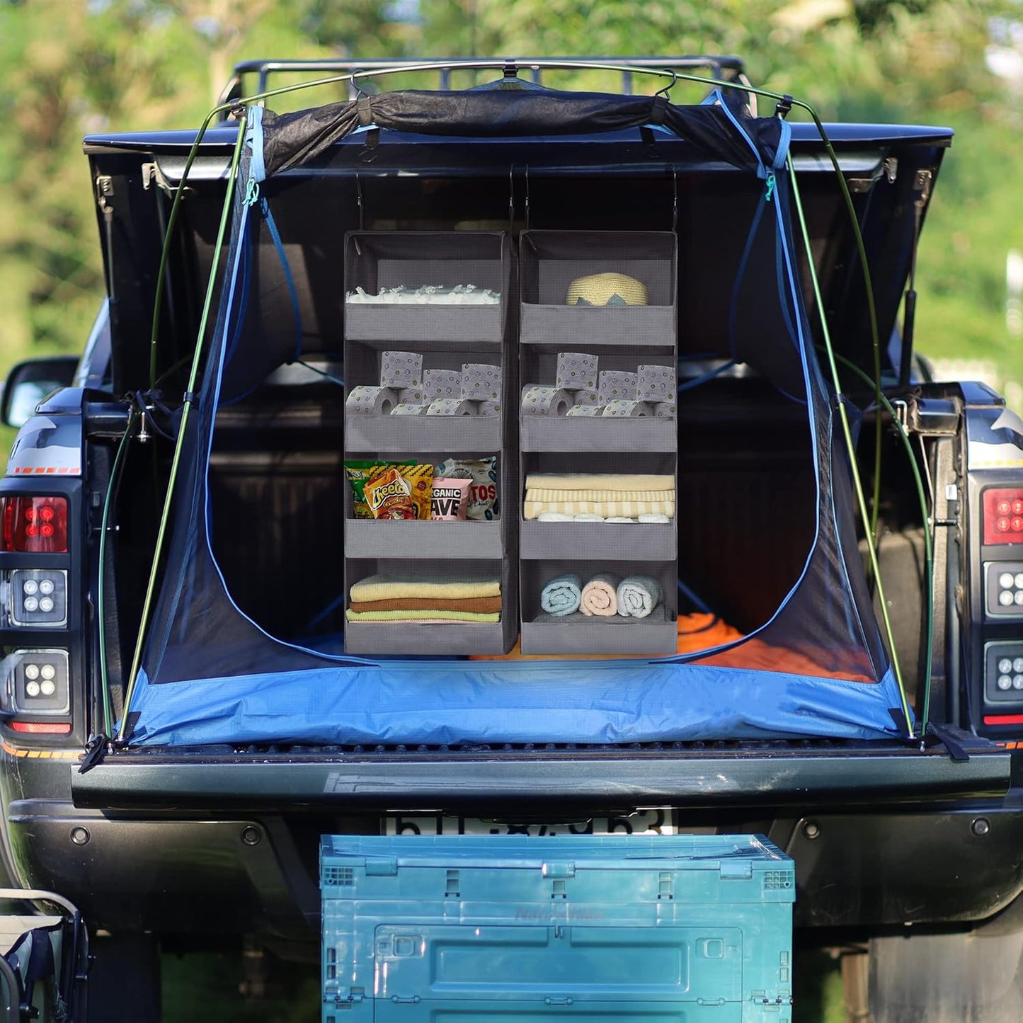 GRANNY SAYS 4-Shelf Hanging Organizer, Closet Hanging Shelves, Closet Hanging Storage Organizers, Organization for Bedroom, Living Room, Baby Nursery, Camper Accessories, Gray, 2-Pack