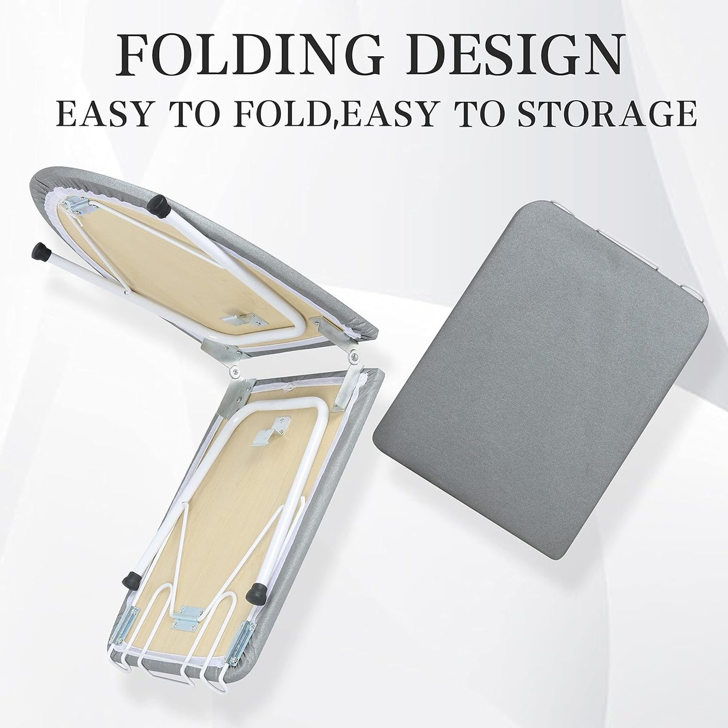 Tabletop Ironing Board,Portable Iron Board with Iron Rest, Foldable Small Ironing Board with Heat Resistant Cover and 100% Cotton Pad, 31.5"x11.8"x7", Grey