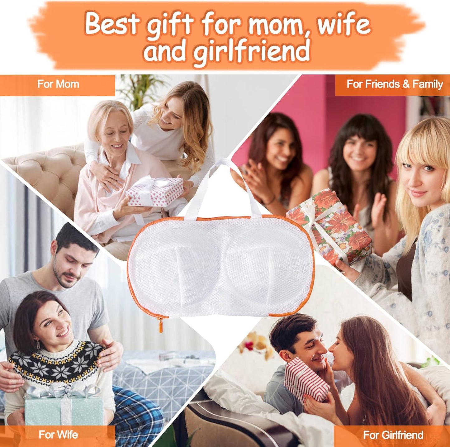 8 Pcs Bra Wash Bags for Laundry - Lingerie Mesh Bag Set Underwear Brassiere for Washing Machine With Zipper for Women Delicates Yellow (32A-36C Cup)