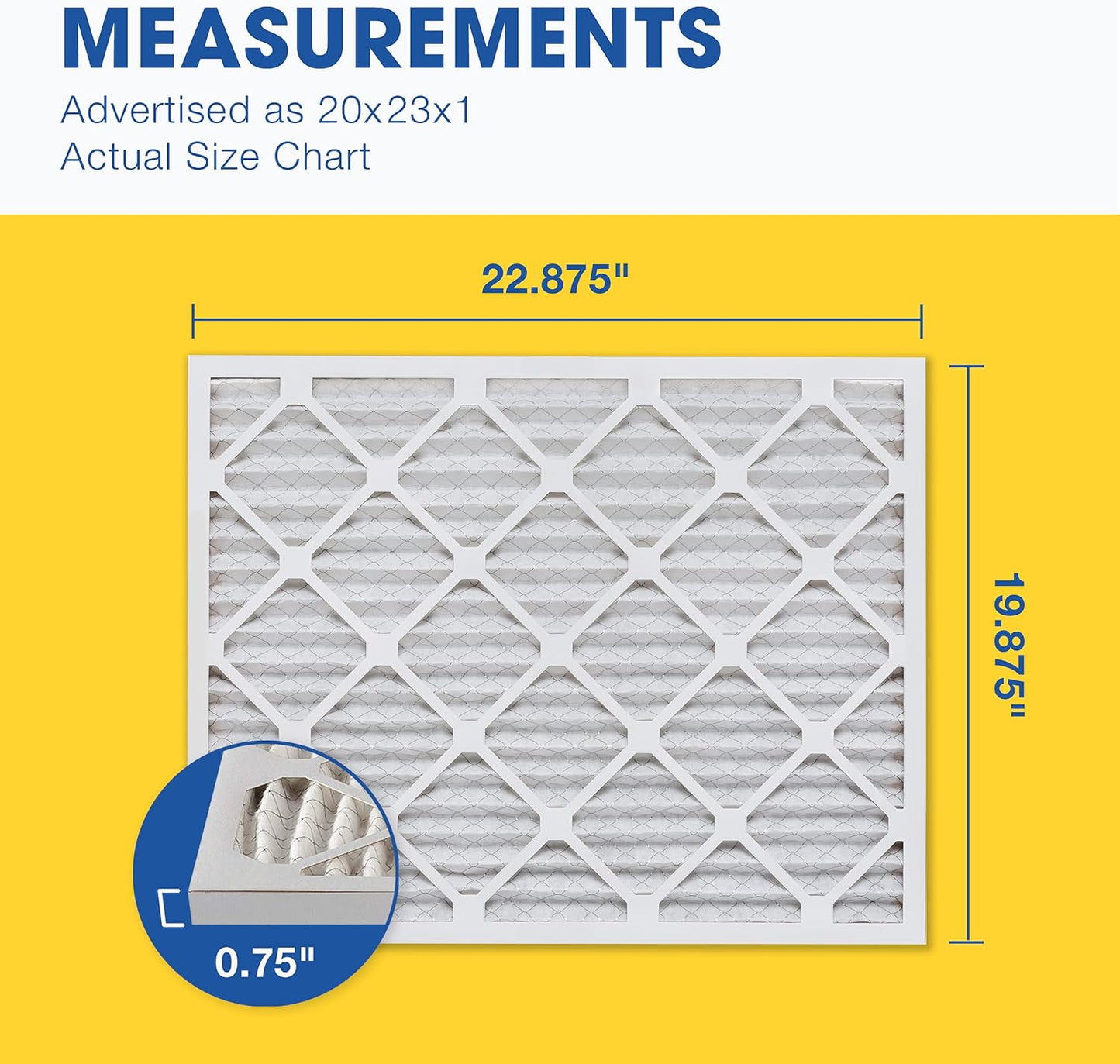 Aerostar 20x23x1 MERV 8-6 Count - High Efficiency Pleated HVAC, Furnace & Air Conditioner Filters - Removes Dust, Lint, Mold & Allergy-Causing Pollen