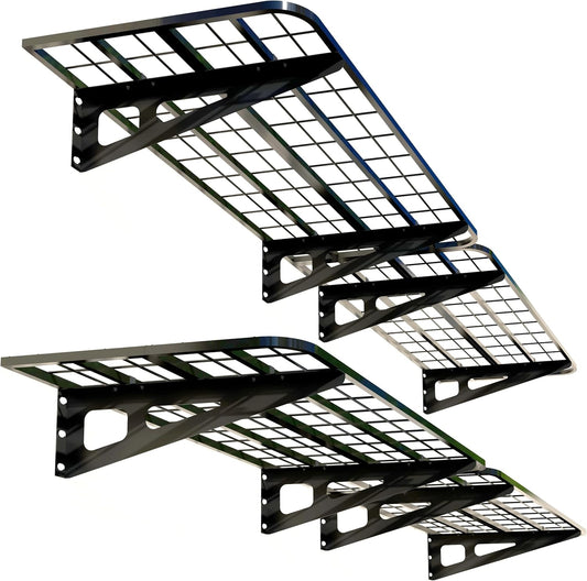 4-Pack 2x4ft Garage Wall Shelving, 4 Shelf Total 16 ft(L) Garage Shelving Wall Mounted, Heavy-Duty Storage Shelves, Perfect for Holding Storage Bins, Sporting Goods, Tools, and More Space-Saving