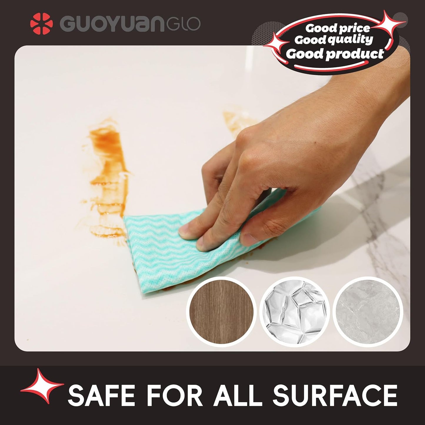 Disposable Cleaning Cloths Reusable Dsih Cloths for Kitchen Disposable Dish Rag Dry Fast 11.8x11.8 inch Pack of 100, Green