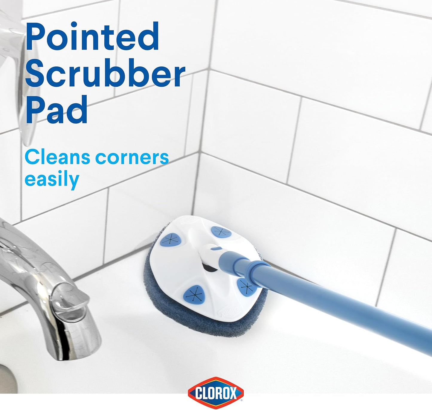 Clorox Extendable Tub and Tile Scrubber with Extra Pad