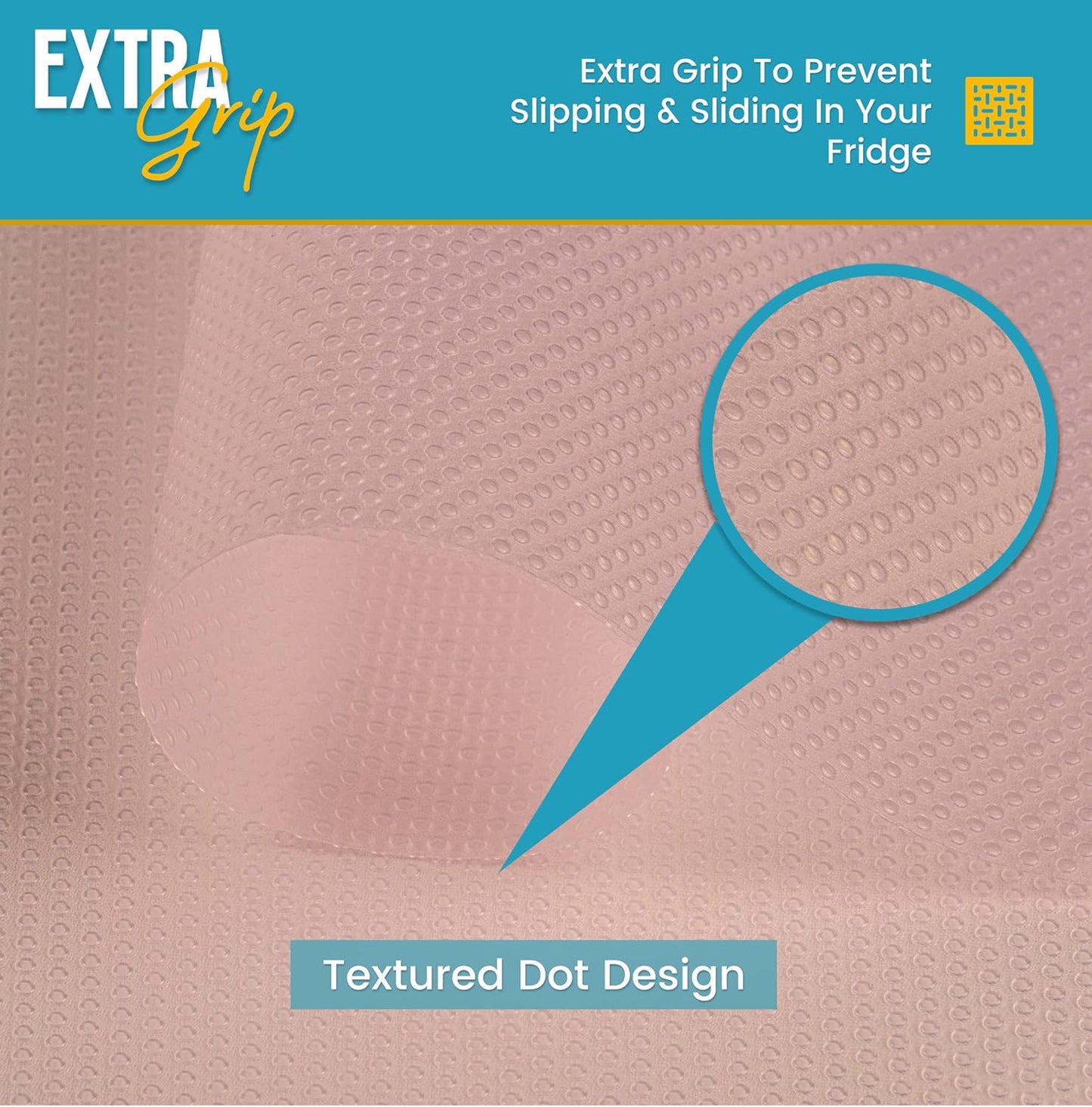 Refrigerator Liners for Shelves (12 Pack) by Linda’s Essentials - Non-Adhesive Shelf or Drawer Liner, BPA-Free Fridge Mats for Kitchen & Cabinets, Easy to Clean, Ideal Household Essentials (Pink)