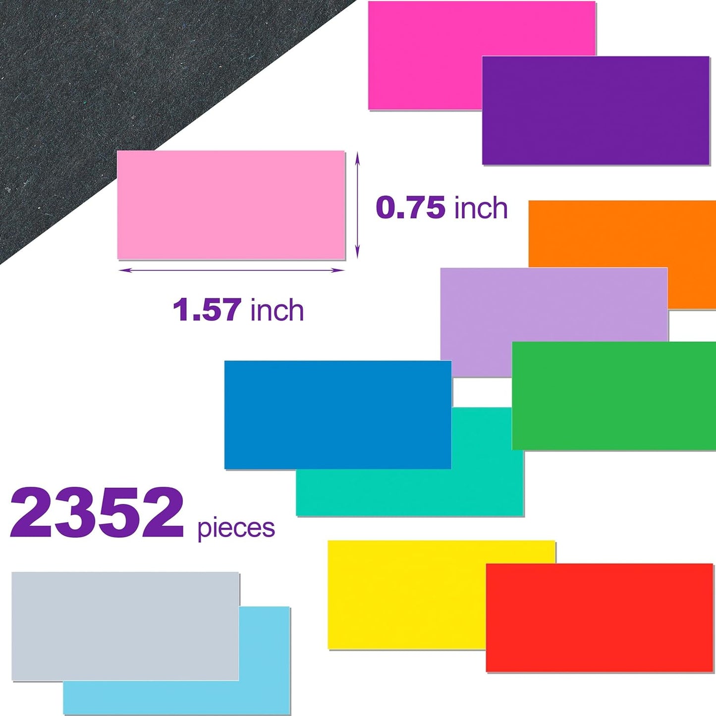 Rectangular Colored Label Stickers,1.57 x 0.75 Inch Color Coding Label,12 Colors Self-Adhesive Label,Colors Tags,Color Stickers for Inventory Organize, File Classification - 2352 Pack