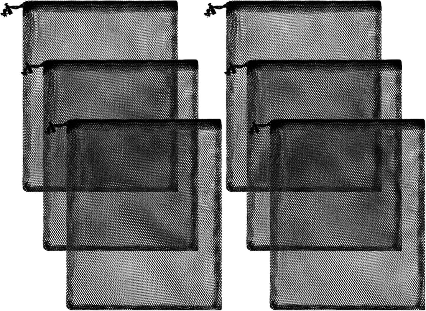 iMucci 18"X24" 12Pcs Mesh Laundry Drawstring Bag Nylon Drawstring Gym Bag with Cord Lock Closure