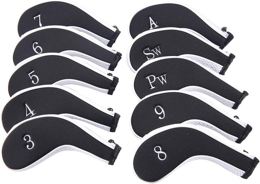 Sword &Shield sports Neoprene Zipper Golf Club Iron Head Covers Iron Covers 10pcs/Set