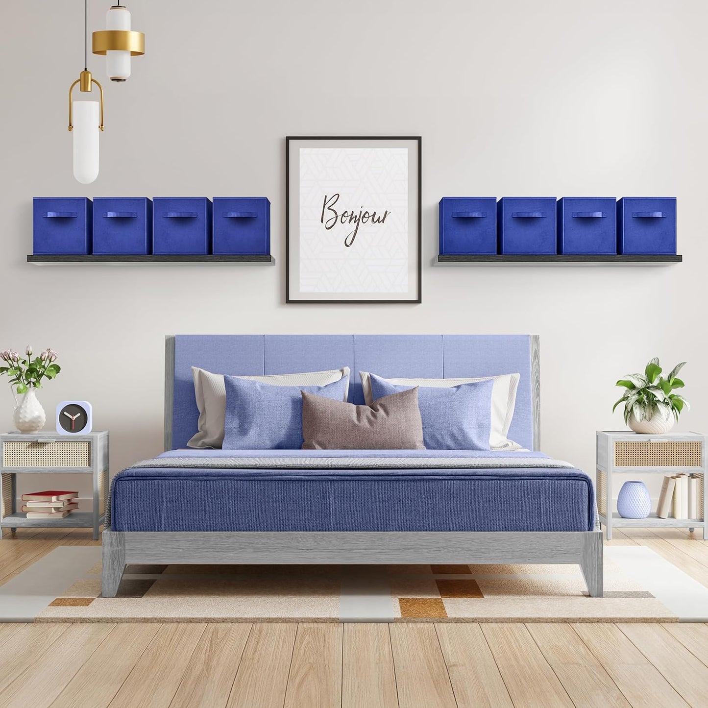 Sorbus 13 Inch Storage Bins - Sturdy Collapsible Fabric Storage Cubes with Handle - 8 Foldable Baskets for Organizing Clothes, Toys, Books - Storage Baskets for Shelves, Closets