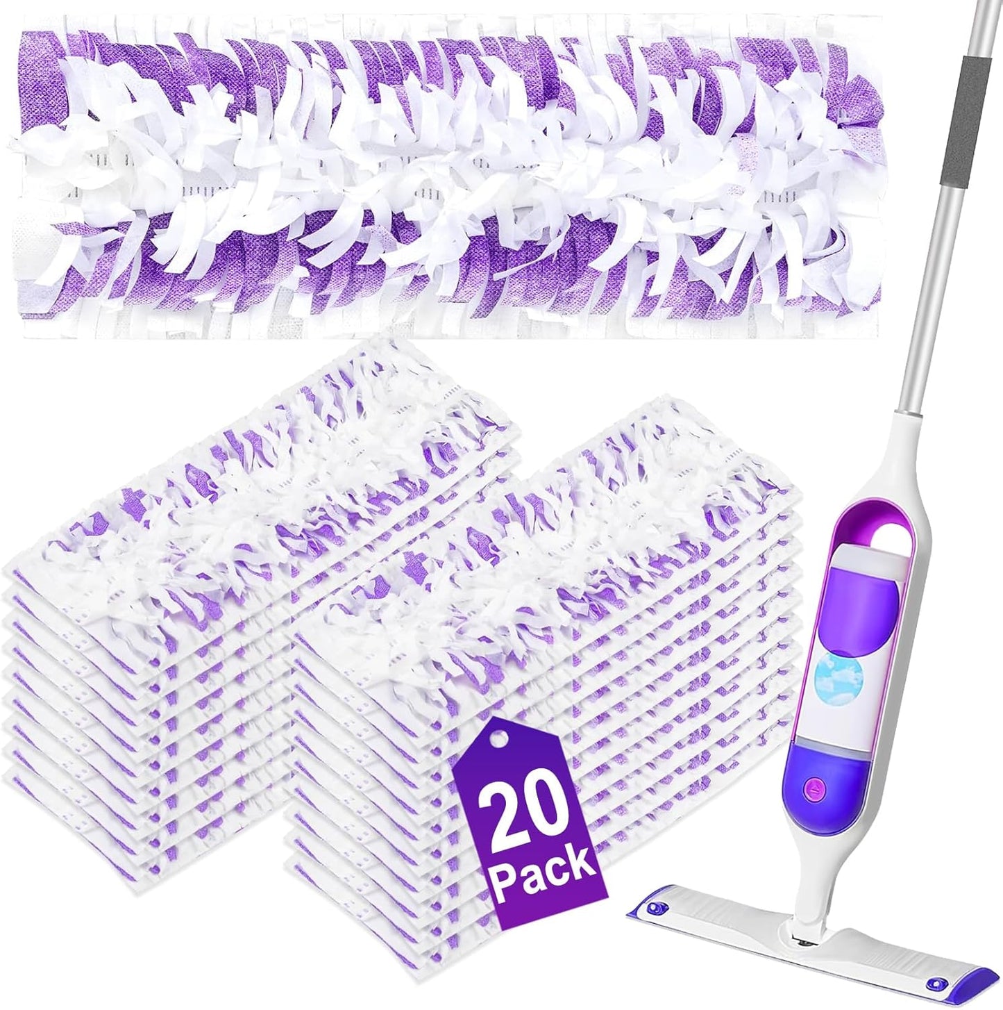 20 Count Power Mop Pads Refills for Swiffer Power Mop Pads,Compatible with Swiffer Power Mop Refills Replacement Disposable Power Mopping Pads Refills for Multi-Surface Floor Cleaning