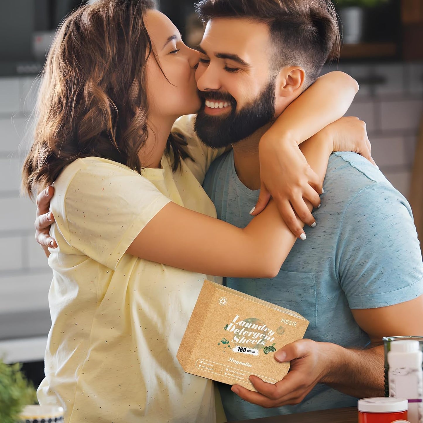 Poesie Laundry Detergent Sheets Magnolia Scent 3 Pack 480 Strips Liquid Less Effective Cleaning Zero Waste for All Washing Machine Traveling Dorm Life Save Space