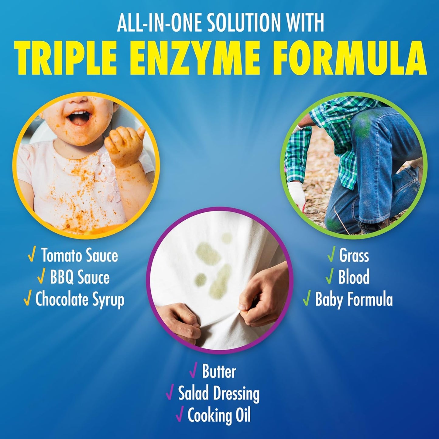 Zout Laundry Stain Remover Spray, Triple Enzyme Formula, 22 Ounce Bottles, 2-Pack