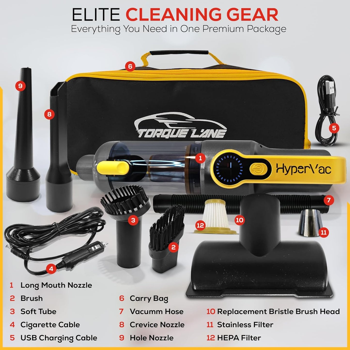 Car Vaccum Cleaner - 2 in 1 Handheld, High Power, Portable Vaccum Cordless & Corded + Blower with 18500Pa Suction - Fast USB-C Rechargeable Hand Vacuum for Home, Office, Pets & Auto Detailing