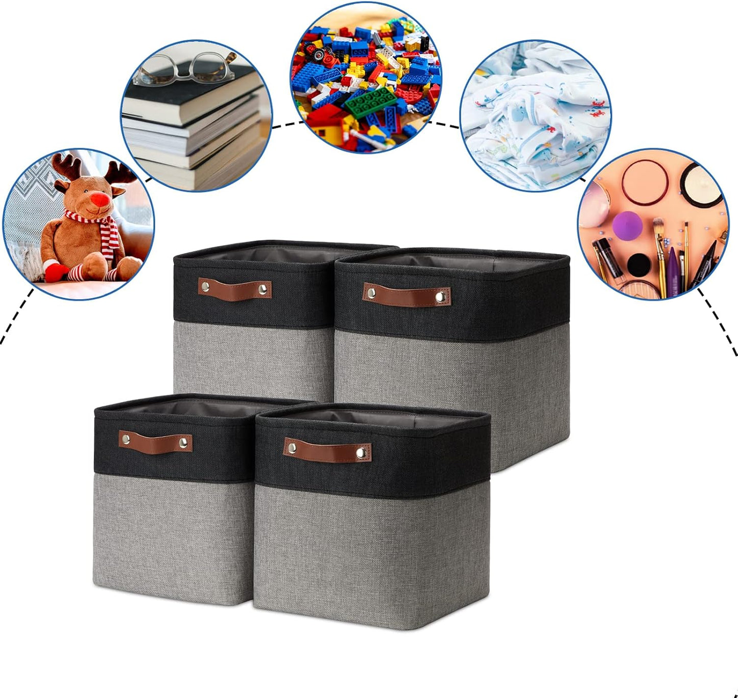 DULLEMELO 11x11 Cube Storage Bins for Cube organizer, Foldable Cube Storage Bins Baskets for Organizing Home Office Closet Shelves Toy Nursery,Fabric Cube Baskets Bin for Home organization