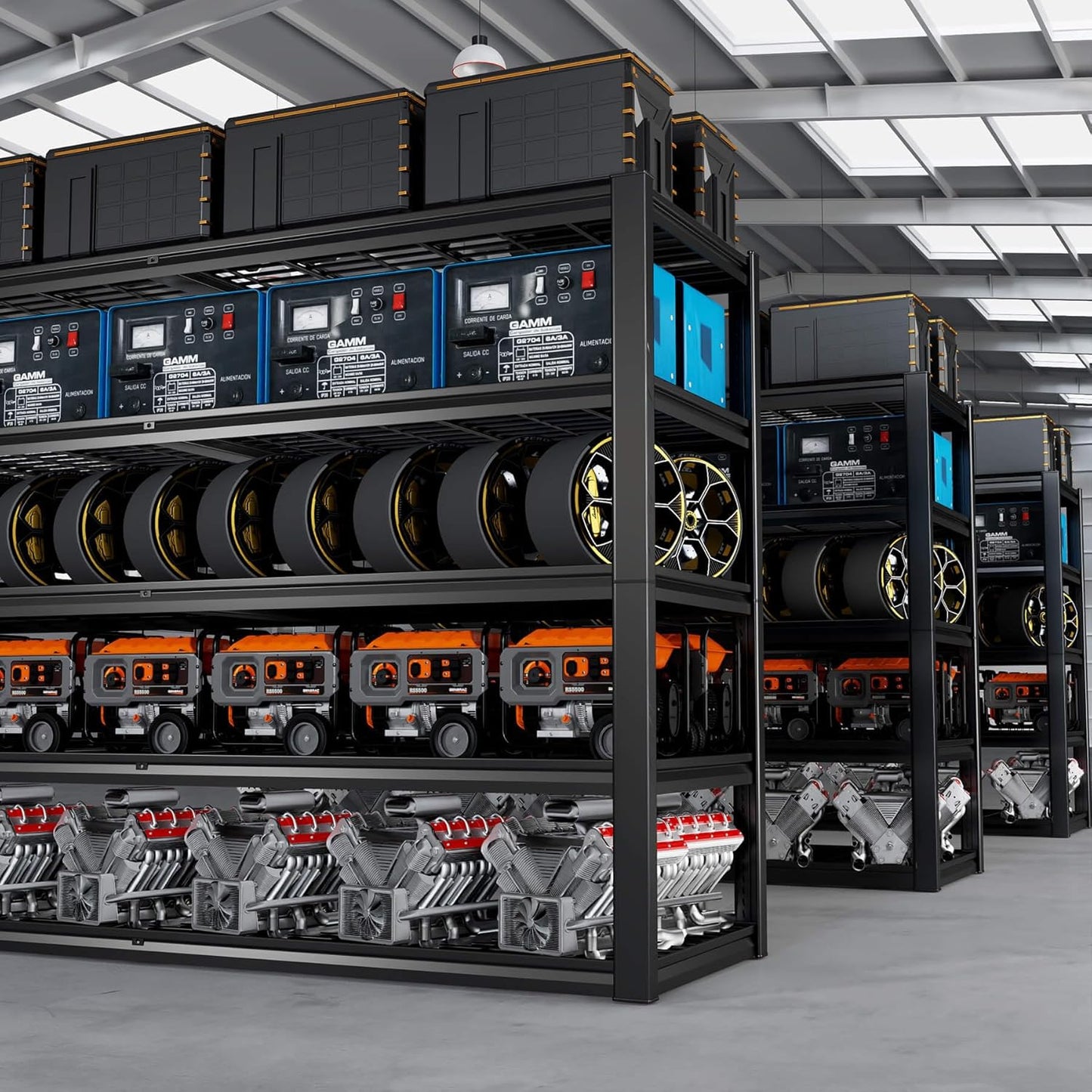 68" W Garage Shelving Heavy Duty, 5 Tier Garage Shelves, Adjustable Storage Shelving Unit, Commercial Metal Shelf for Warehouse, Pantry, School, Shop, 68" Wx20 Dx84 H, 2 Pack