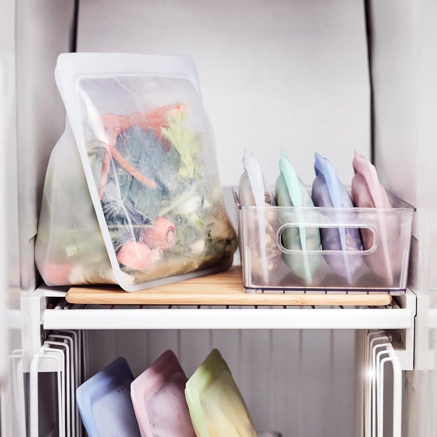 Stasher Premium Silicone Reusable Food Storage Stand-Up Bag Mega, Green, Microwave, Sous Vide, Dishwasher, Oven and Freezer Safe, BPA Free, Leak-free, Eco-friendly, 104 Oz