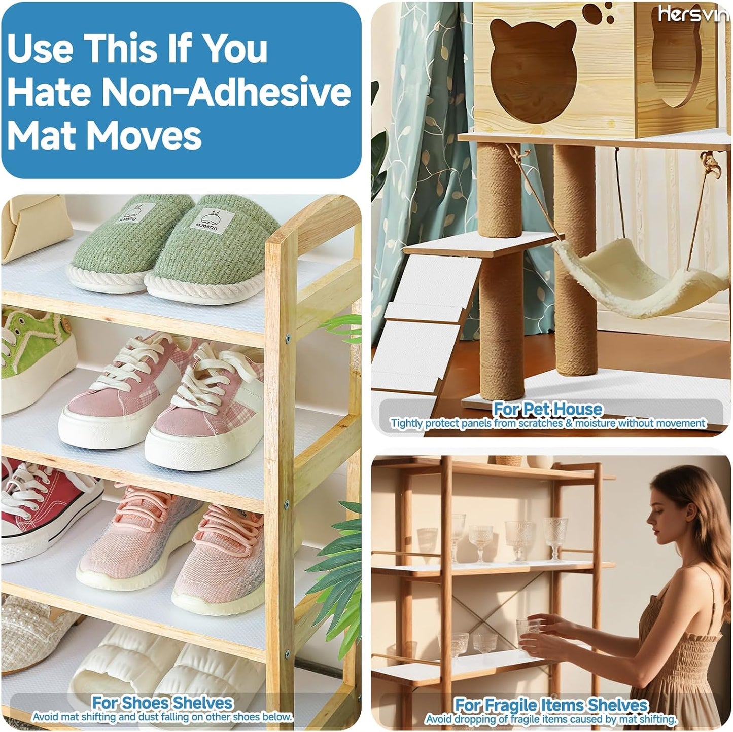 Shelf Liners 14 in x 20 ft Self-Adhesive EVA Drawer Mats, Cupboard Protector, Kitchen Cabinet Lining Fridge Liner (White Flat Dot, 35.6x610cm)