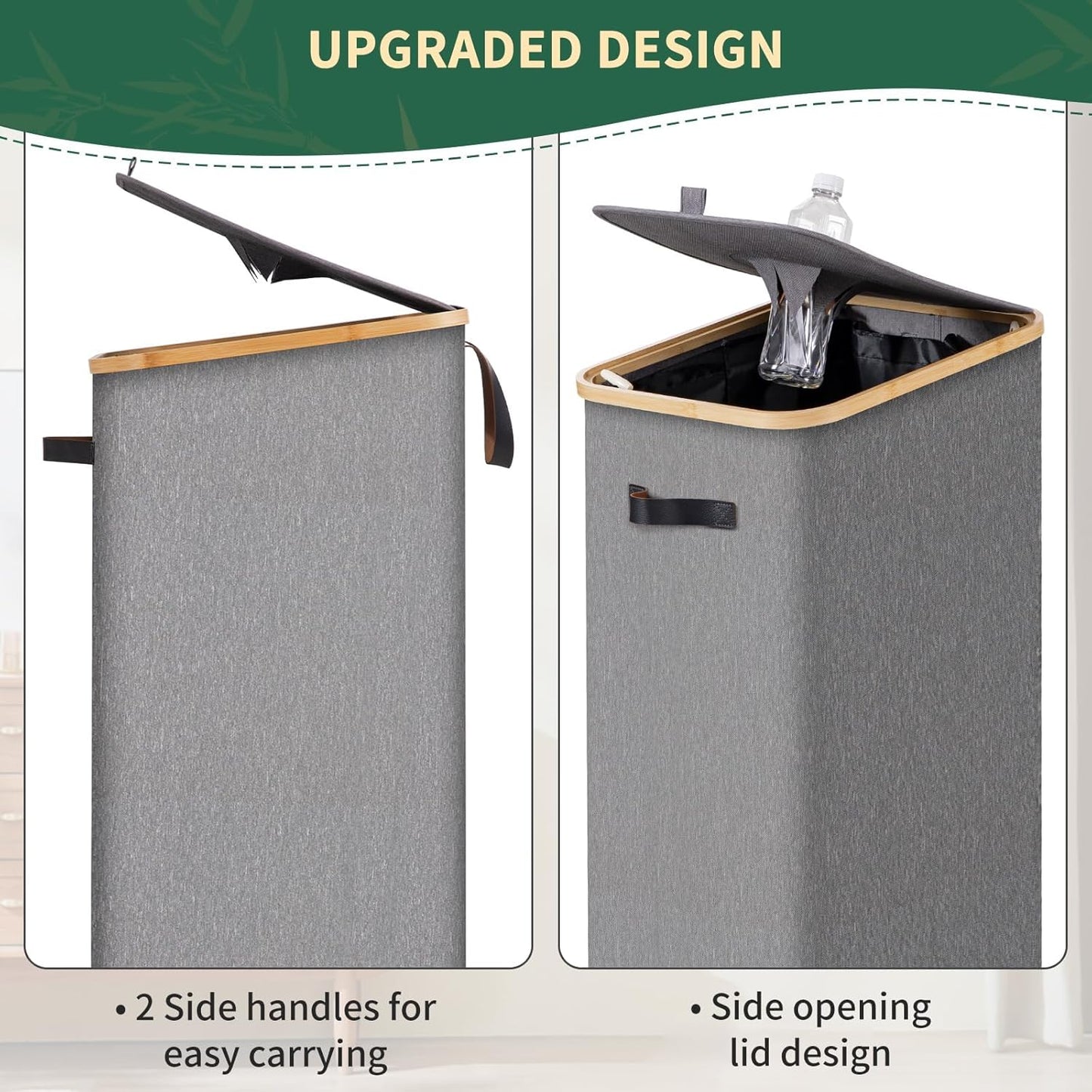 Recycling Bin for Kitchen 26 Gallon 100L Recycle Bin with Lid Removable Tote Bag Large Recycling bin with lid for Bottle Can Kitchen Recycling Bin (Light Gray)