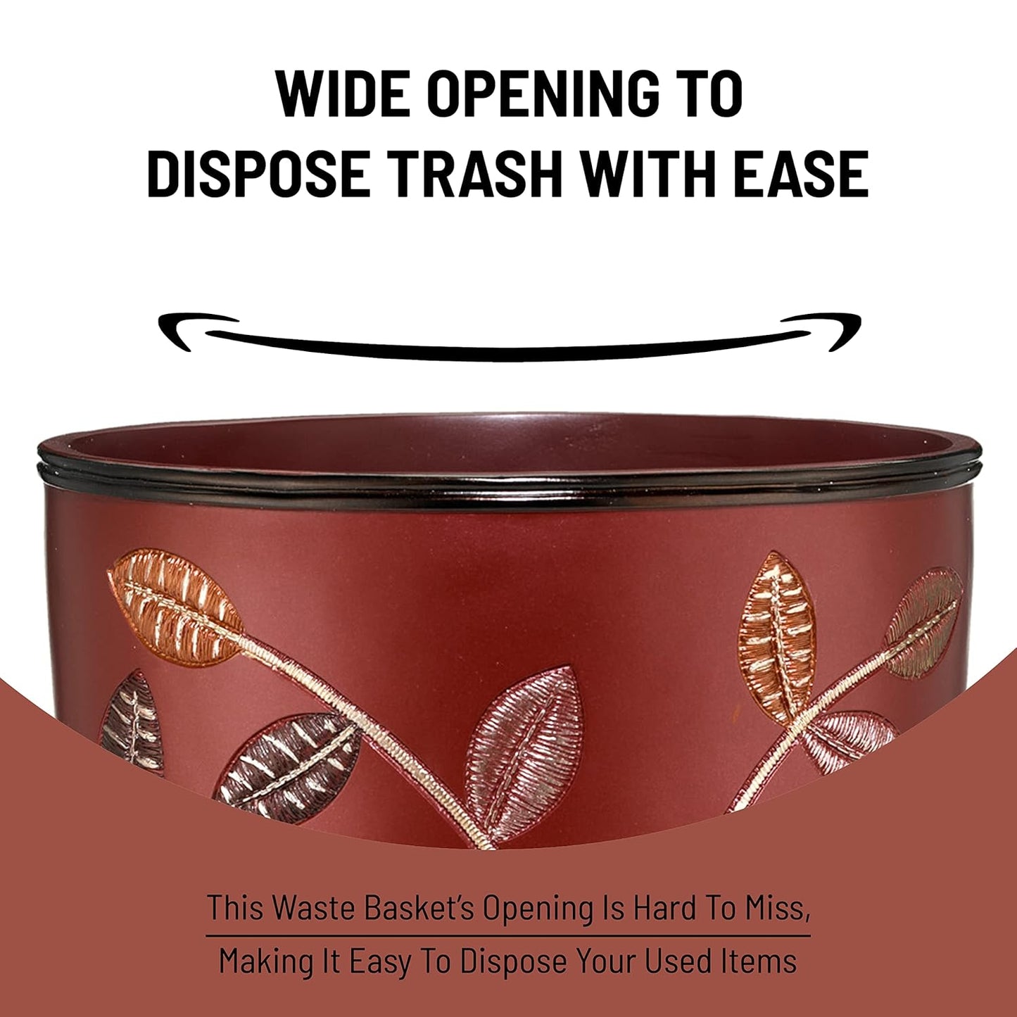 Zahari Home Decorative Trash Can for Bathroom, Office & Bedroom - 2.1 Gallons Stylish & Small Trash Can for Dorms, Desktop & Restroom - Chic Waste Basket for Compact Spaces, Aubury