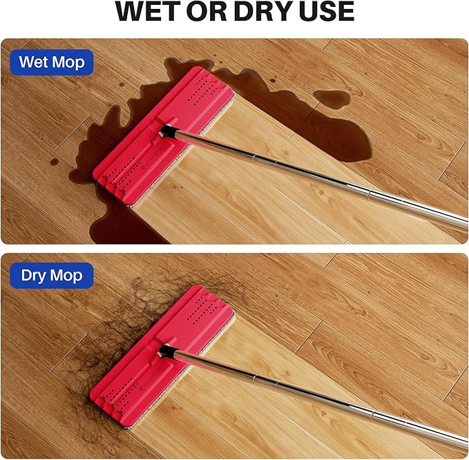 JOYMOOP Microfiber Mop Pads Replacement for JOYMOOP Flat Mop Bucket Set, Pack of 4 Refills 13-inch - Slate Blue