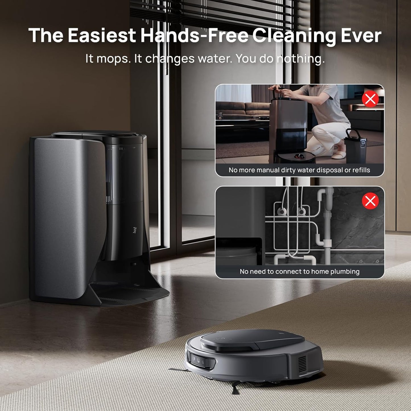 3i S10 Ultra Robot Vacuum and Mop with WaterRecycle System, 13000Pa Suction, Self-Cleaning Extendable Roller Mop, Auto Mop Washing & Drying, Self-Emptying & Refilling, Ai Obstacle Avoidance