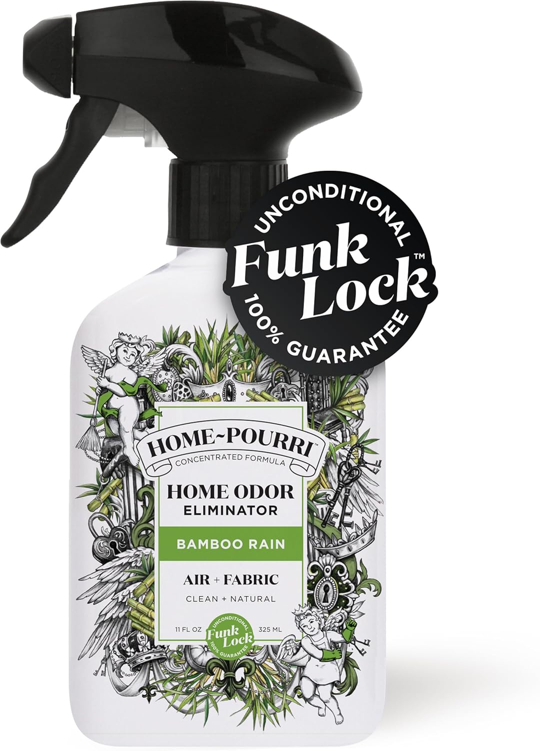 Home-Pourri Air + Fabric Multi-Purpose Odor Freshener Spray, Bamboo Rain, 11 Fl Oz - Jasmine, Bamboo and Fresh Grass