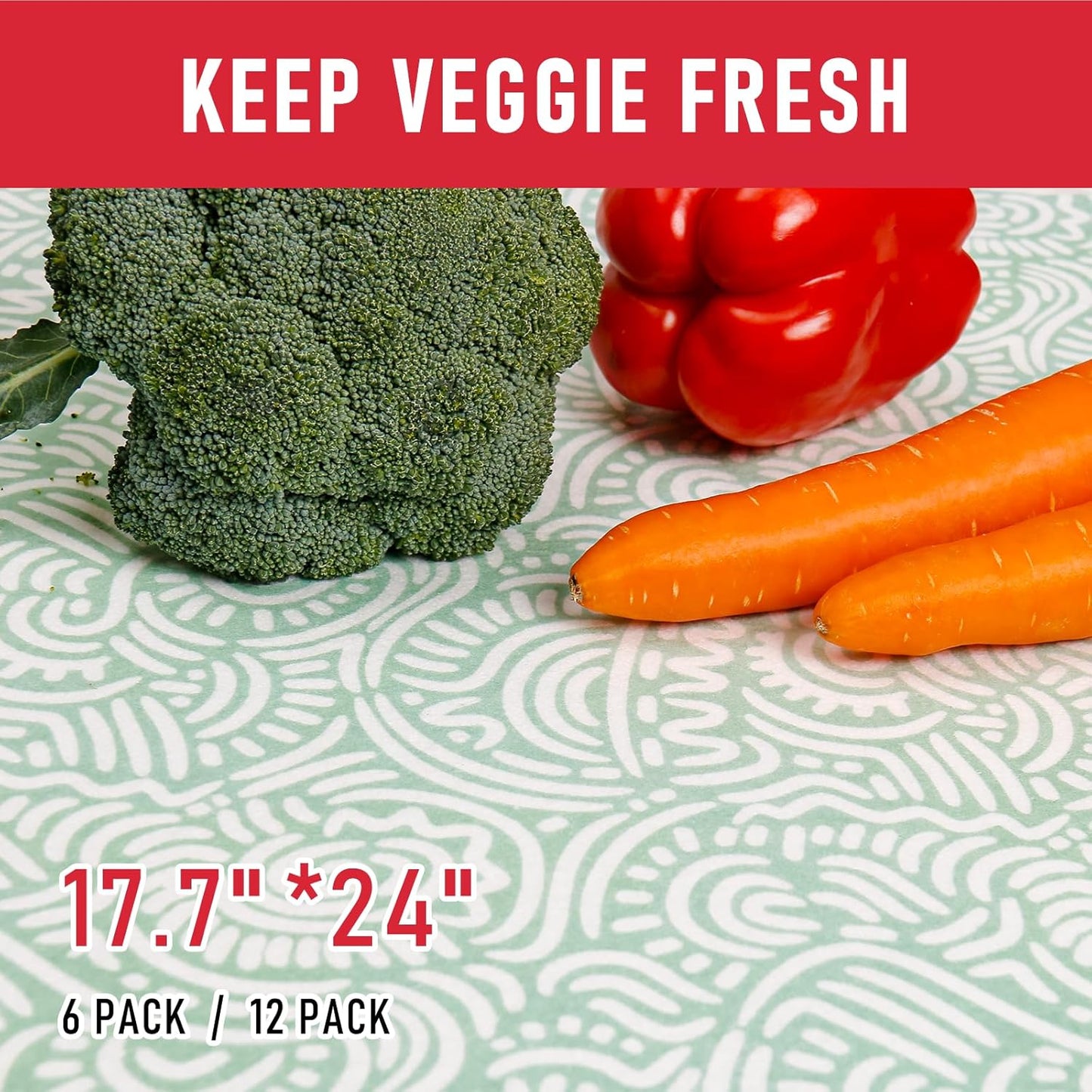 Cooyes 17.7" × 24" Fridge Liners for Refrigerator, Drawer & Shelf Liners for Kitchen Cabinets Non-Adhesive, Breathable Cloth Material, Non-Slip, BPAfree, Machine Washable, Keep Produce Fresh Longer