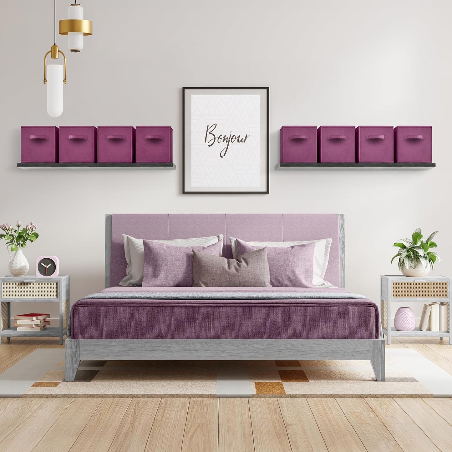 Sorbus Fabric Storage Cubes - 8 Foldable Storage Bins for Organizing Pantry, Cubbies, Toy Box - Clothes Storage & Closet Organizer - 11 Inch Collapsible Cube Baskets for Shelves with Handle