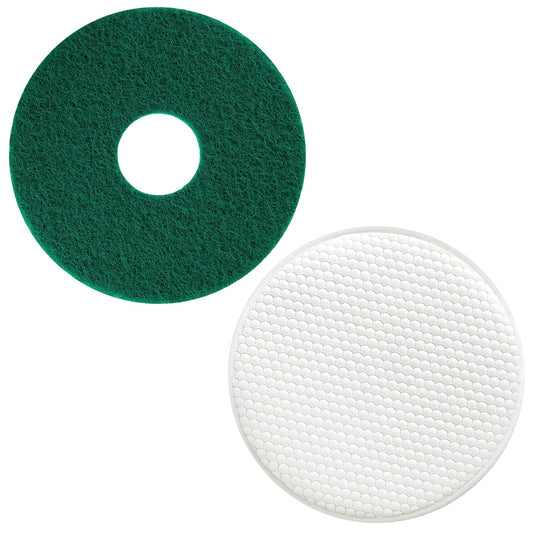 2 Pack 12" Floor Machine Pads Compatible with Oreck Commercial 550MC 437.056 Orbiter Scrubber Machine, Microfiber Carpet Bonnet, Floor Buffer Pad for Deep Cleaning (Stripper & Bonnet)