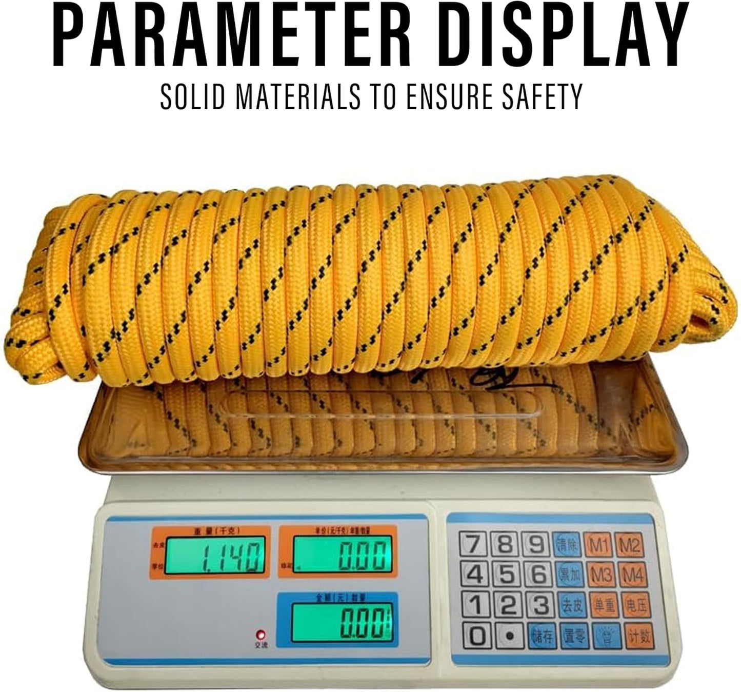 Diamond Braided Polypropylene Rope Nylon Rope Mix Thick Heavy Duty Ropes 1/2 inch 100ft High Strength Perfect for Clothesrope Camping Hiking and Other Outdoor Activities Orange 100ft