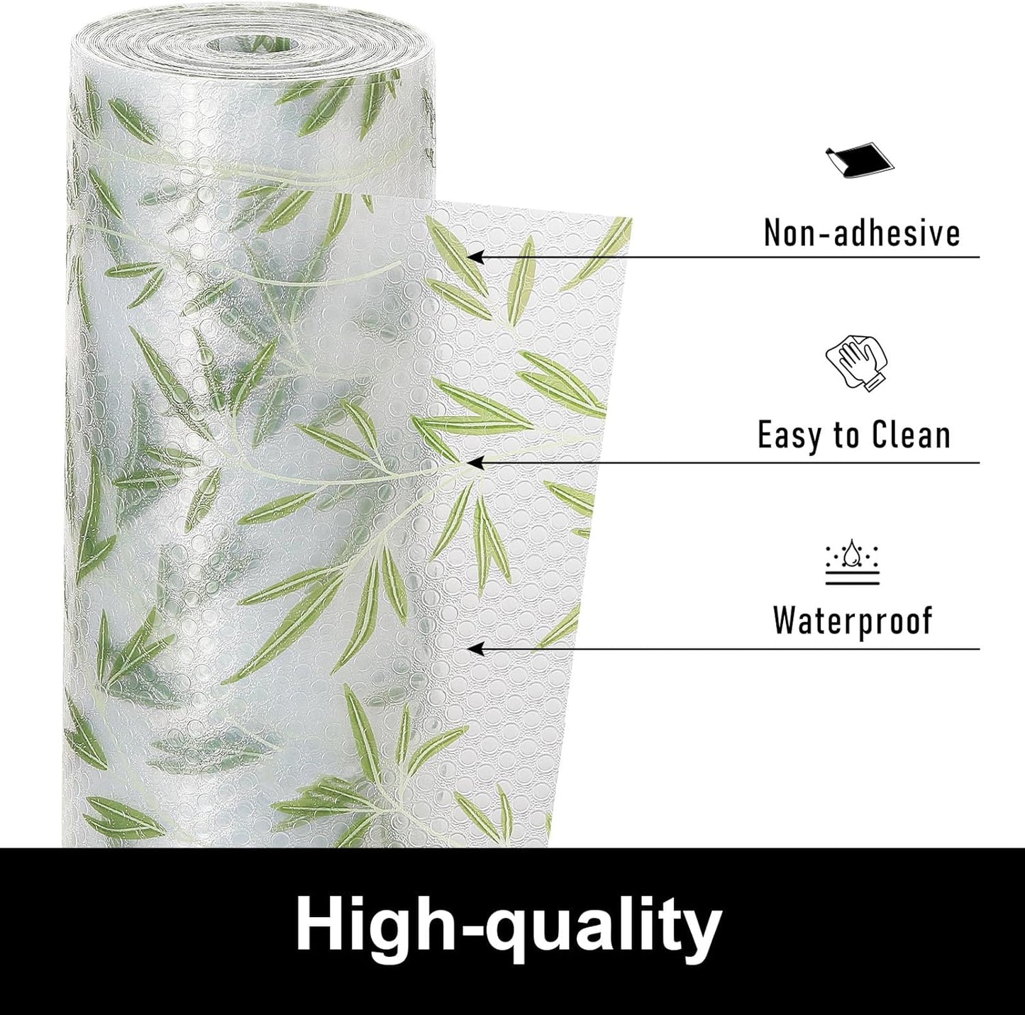 Cooyes Shelf Liner Drawer Liners, Shelf Liners for Kitchen Cabinets, Non-Adhesive Cabinet Liner, EVA Waterproof Non-Slip Refrigerator Liners for Kitchen Drawers