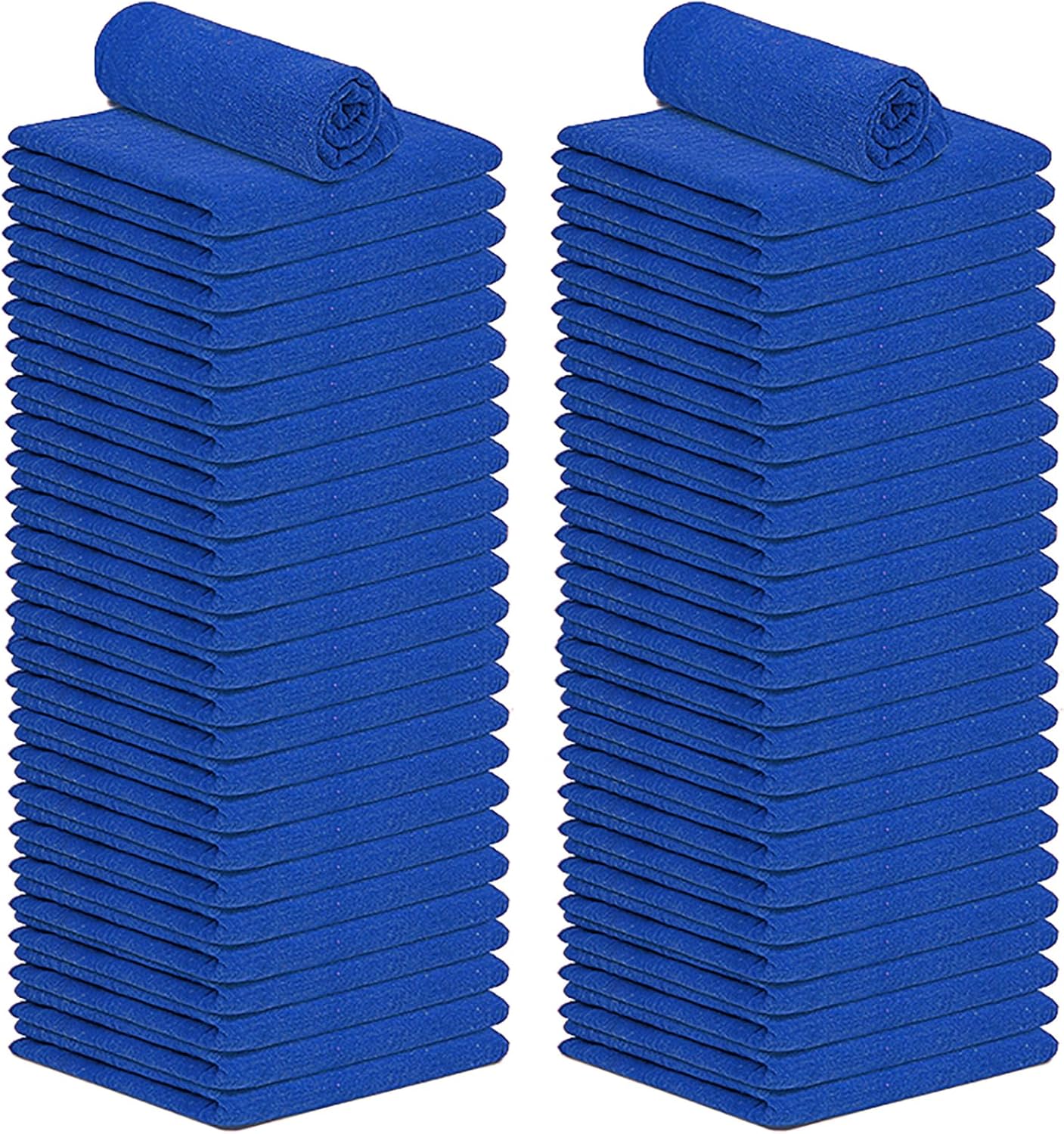 Cotton Shop Towels - Pack of 50 Cleaning Rags 12'' x 14'' - Super Soft and Absorbent Shop Rags for House - Multipurpose Cleaning Towels for Automobiles, Industries, Garage