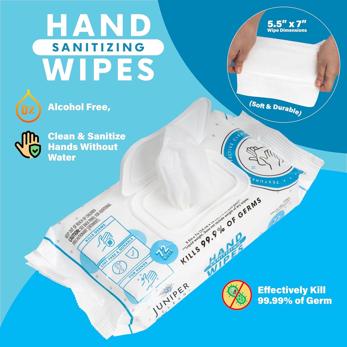 Hand Sanitizing Wipes, 432 Count Soft Flow (Pack of 6)