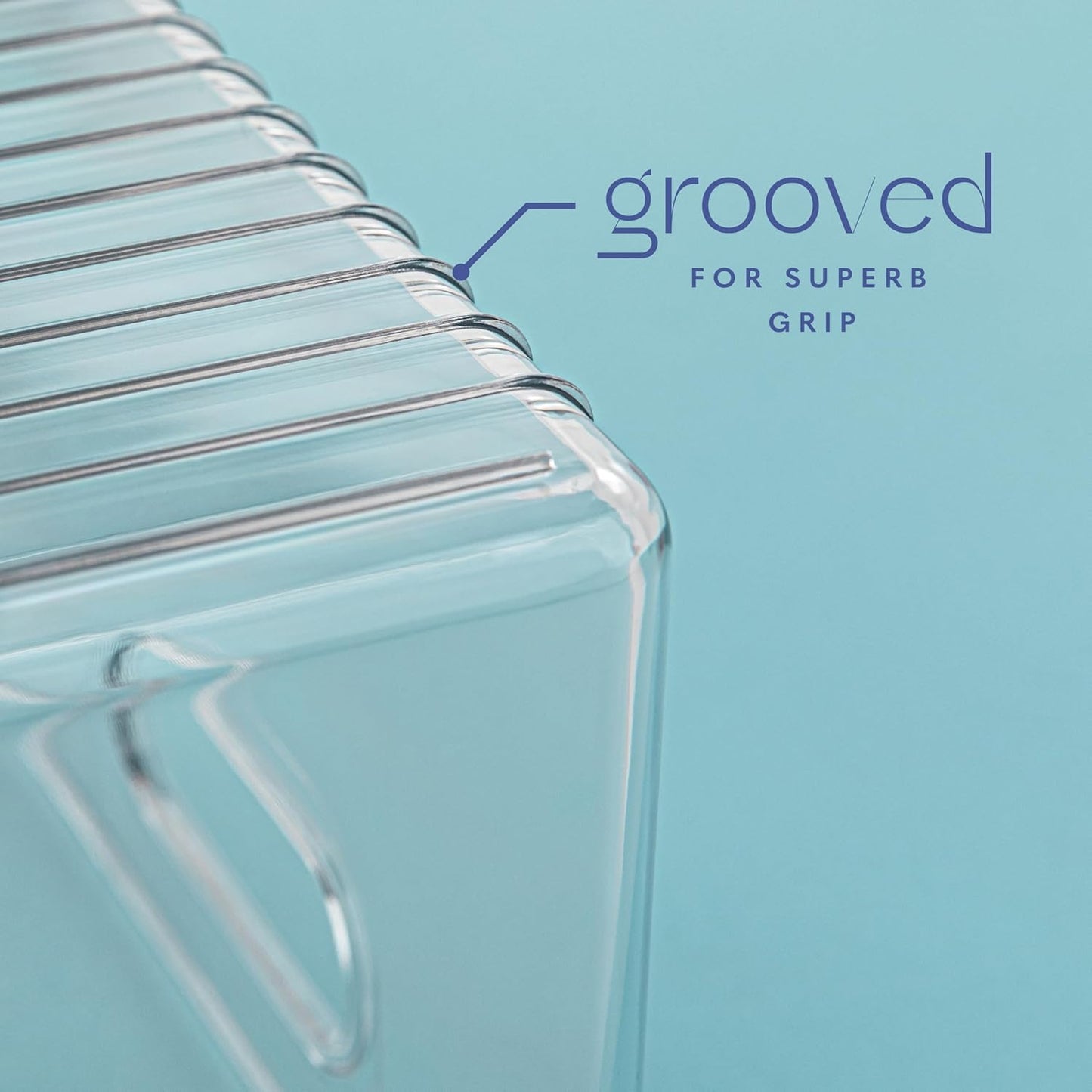 Plastic Food Storage Clear Container Bin with Handles for Organizing Kitchen, Pantry, Fridge, Freezer, Pantry,Bathroom. 16"x6"x5"