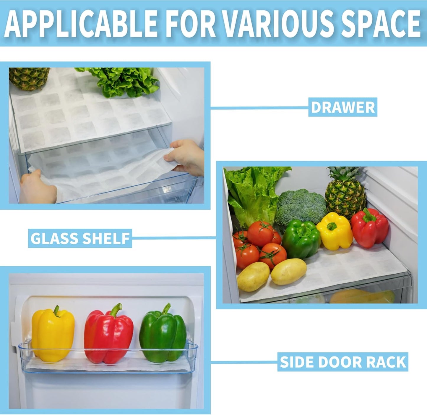 Refrigerator Deodorizer, Outperforms Baking Soda Fridge Deodorizer, Odor Eliminator for Fridge & Freezer, Refrigerator Air Freshener And Moisture Absorbers Pad (Single Pack)